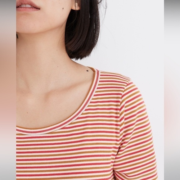 Madewell Swingy Tee Dress in Stripe Women’s Size M Cotton Casual Stretchy Comfy - Picture 4 of 9